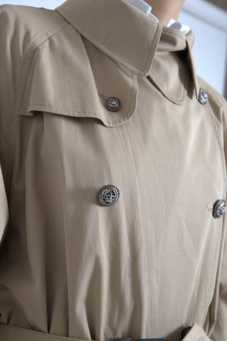 Dolce & Gabbana Double Breasted Trench Coat - Light Khaki - Arichezz.store