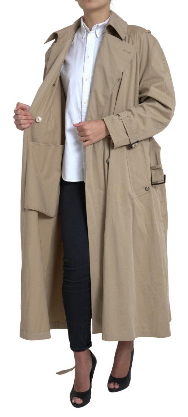 Dolce & Gabbana Double Breasted Trench Coat - Light Khaki - Arichezz.store