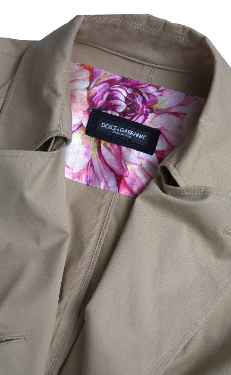 Dolce & Gabbana Double Breasted Trench Coat - Light Khaki - Arichezz.store