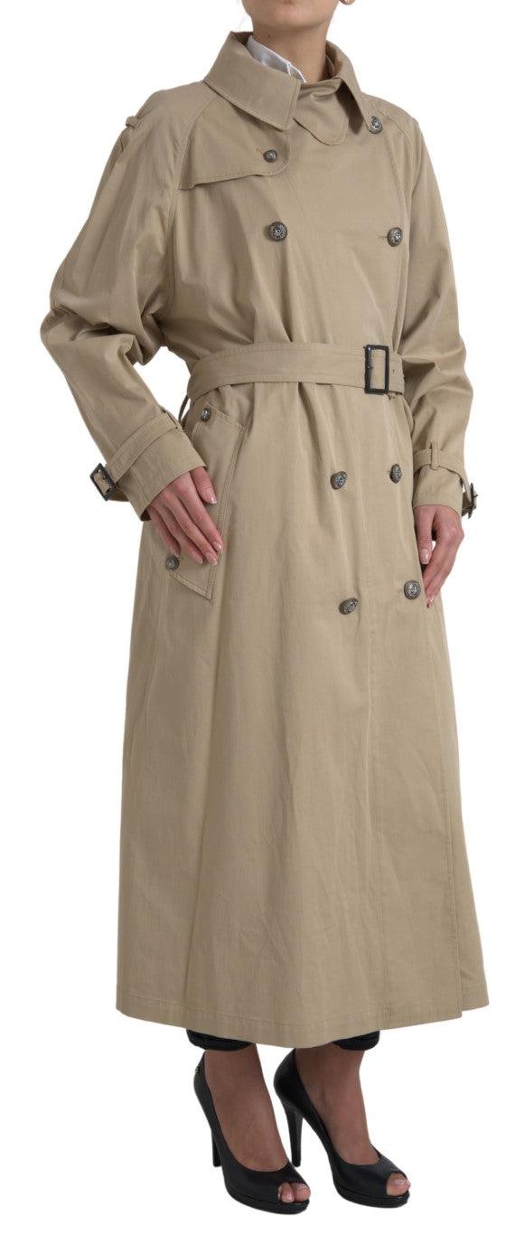 Dolce & Gabbana Double Breasted Trench Coat - Light Khaki - Arichezz.store