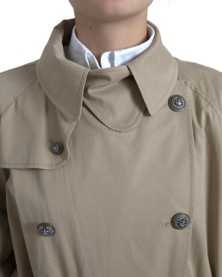 Dolce & Gabbana Double Breasted Trench Coat - Light Khaki - Arichezz.store