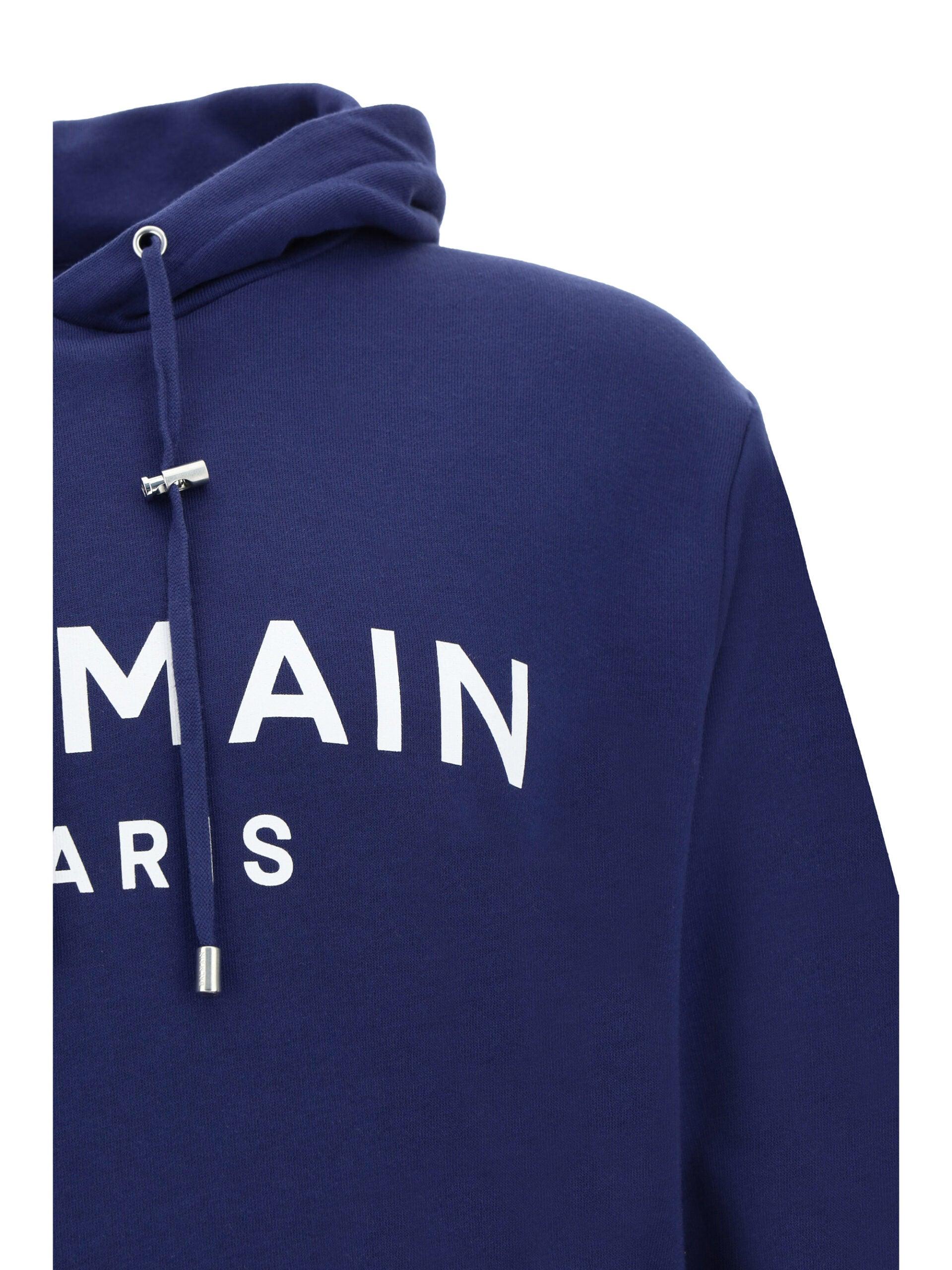 Balmain Elegant Navy Blue Monogram Hoodie - Arichezz.store