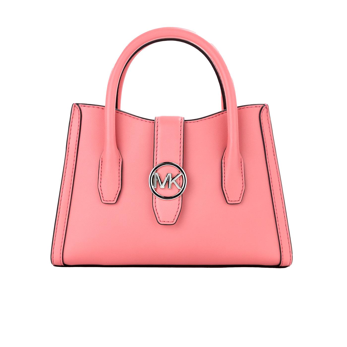 Michael Kors Gabby Small Tea Rose Faux Leather Top Zip Satchel Crossbody Bag - Arichezz.store