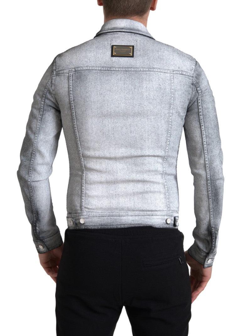 Dolce & Gabbana Elegant Gray Cotton Stretch Denim Jacket - Arichezz.store