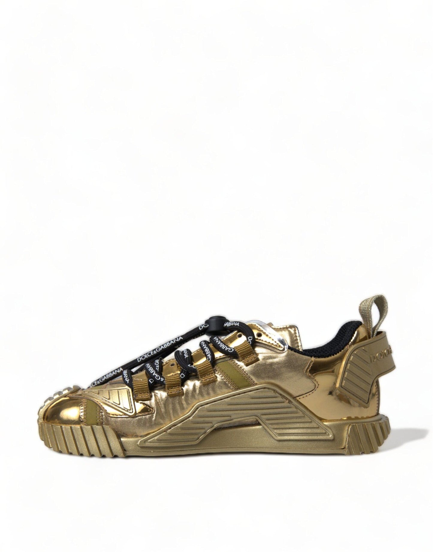 Dolce & Gabbana Gleaming Gold-Toned Luxury Sneakers - Arichezz.store