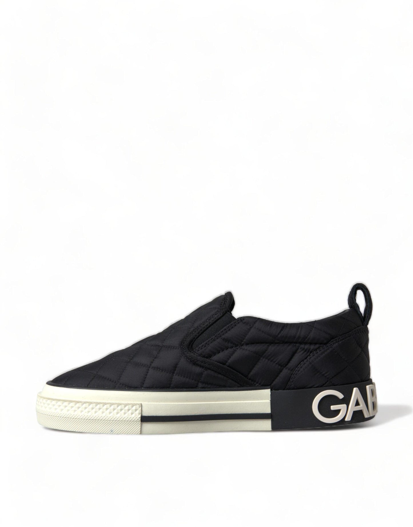 Dolce & Gabbana Elegant Quilted Black Canvas Sneakers - Arichezz.store