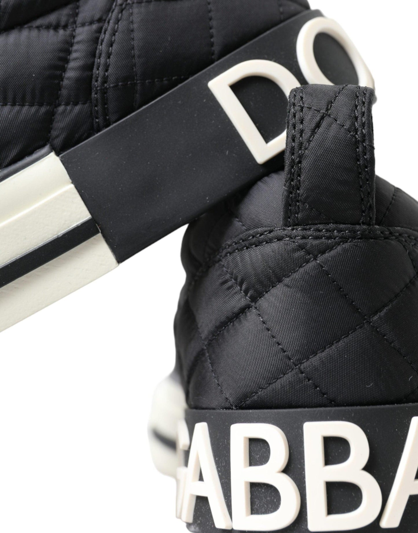 Dolce & Gabbana Elegant Quilted Black Canvas Sneakers - Arichezz.store