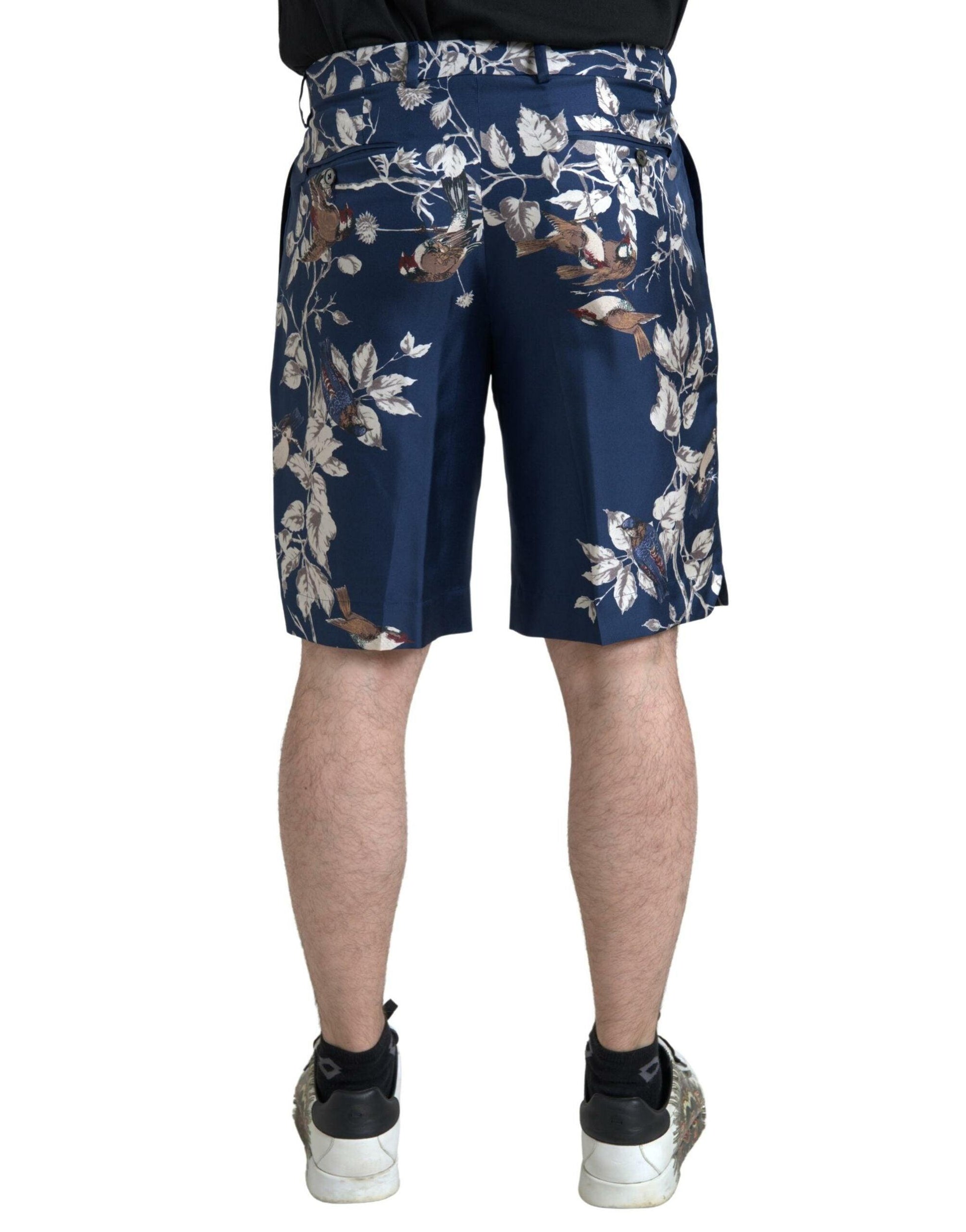 Dolce & Gabbana Silken Floral Bermuda Shorts in Blue - Arichezz.store