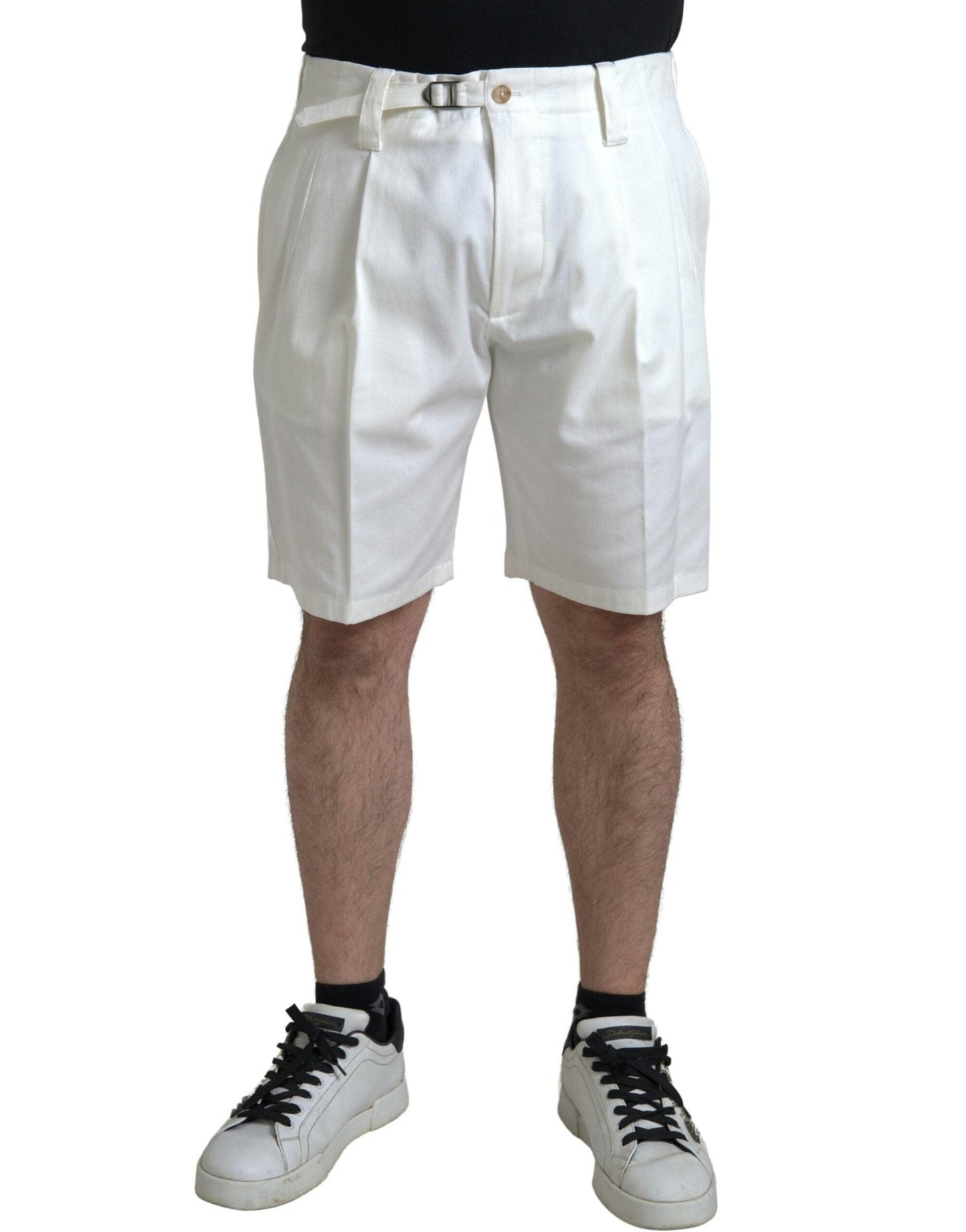 Dolce & Gabbana Elegant White Bermuda Denim Shorts - Arichezz.store