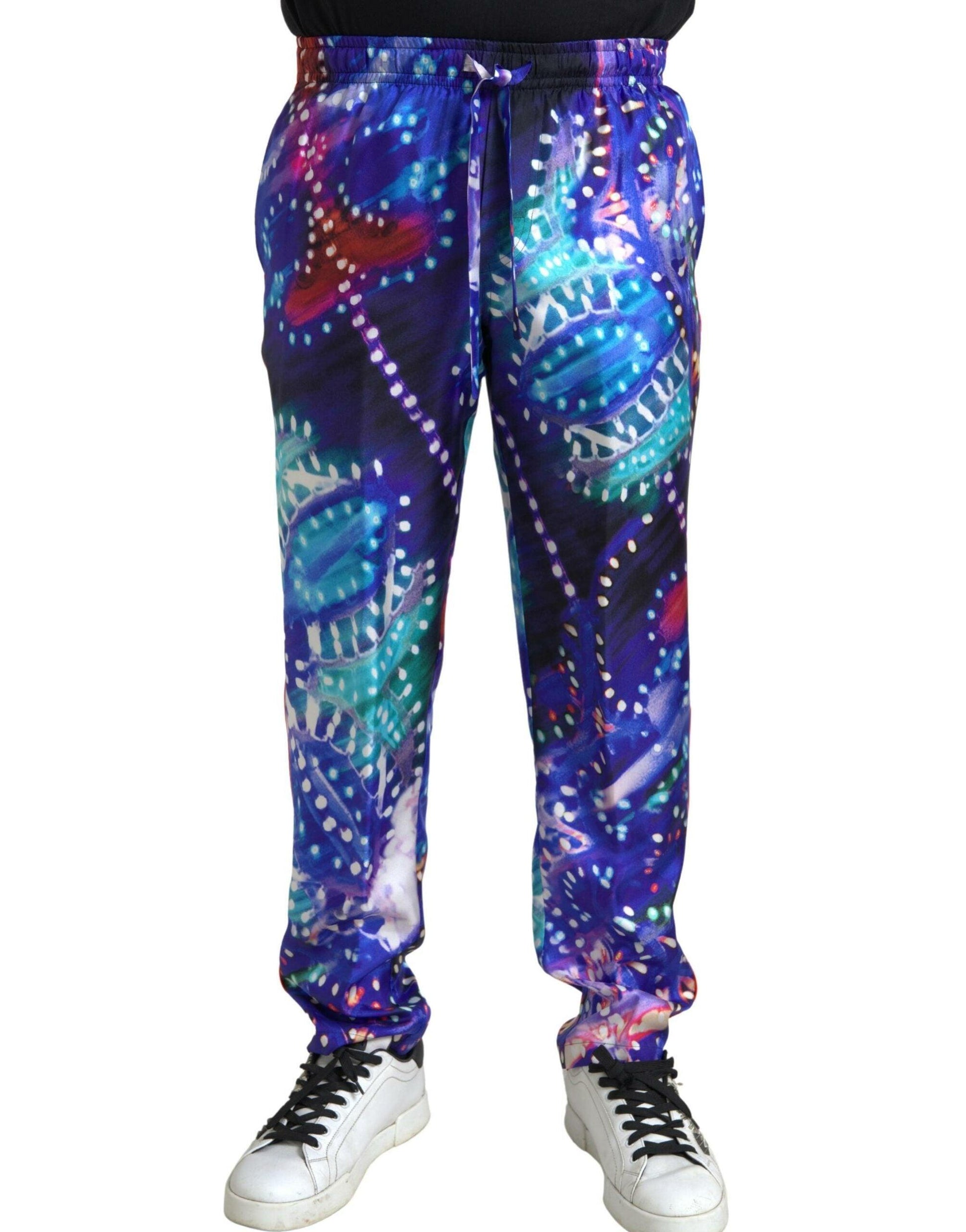 Dolce & Gabbana Multicolor Silk Jogger Pants - Arichezz.store