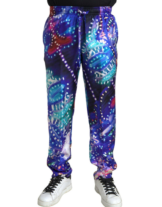 Dolce & Gabbana Multicolor Silk Jogger Pants - Arichezz.store