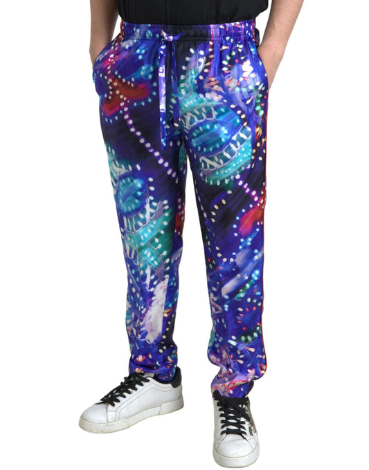 Dolce & Gabbana Multicolor Silk Jogger Pants - Arichezz.store