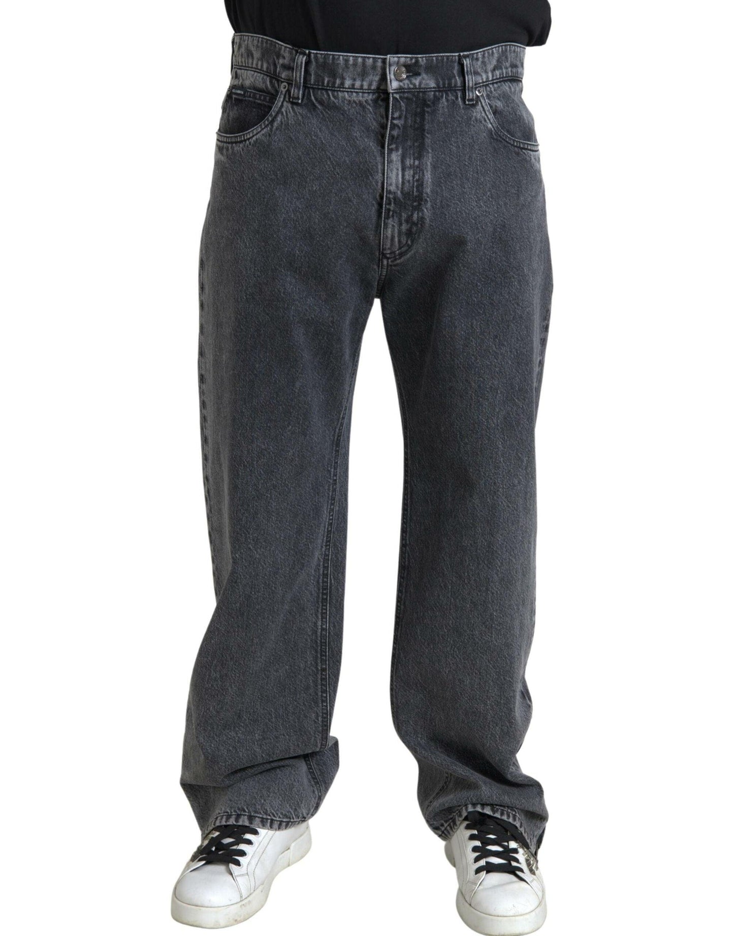 Dolce & Gabbana Elegant Dark Grey Straight Denim Jeans - Arichezz.store