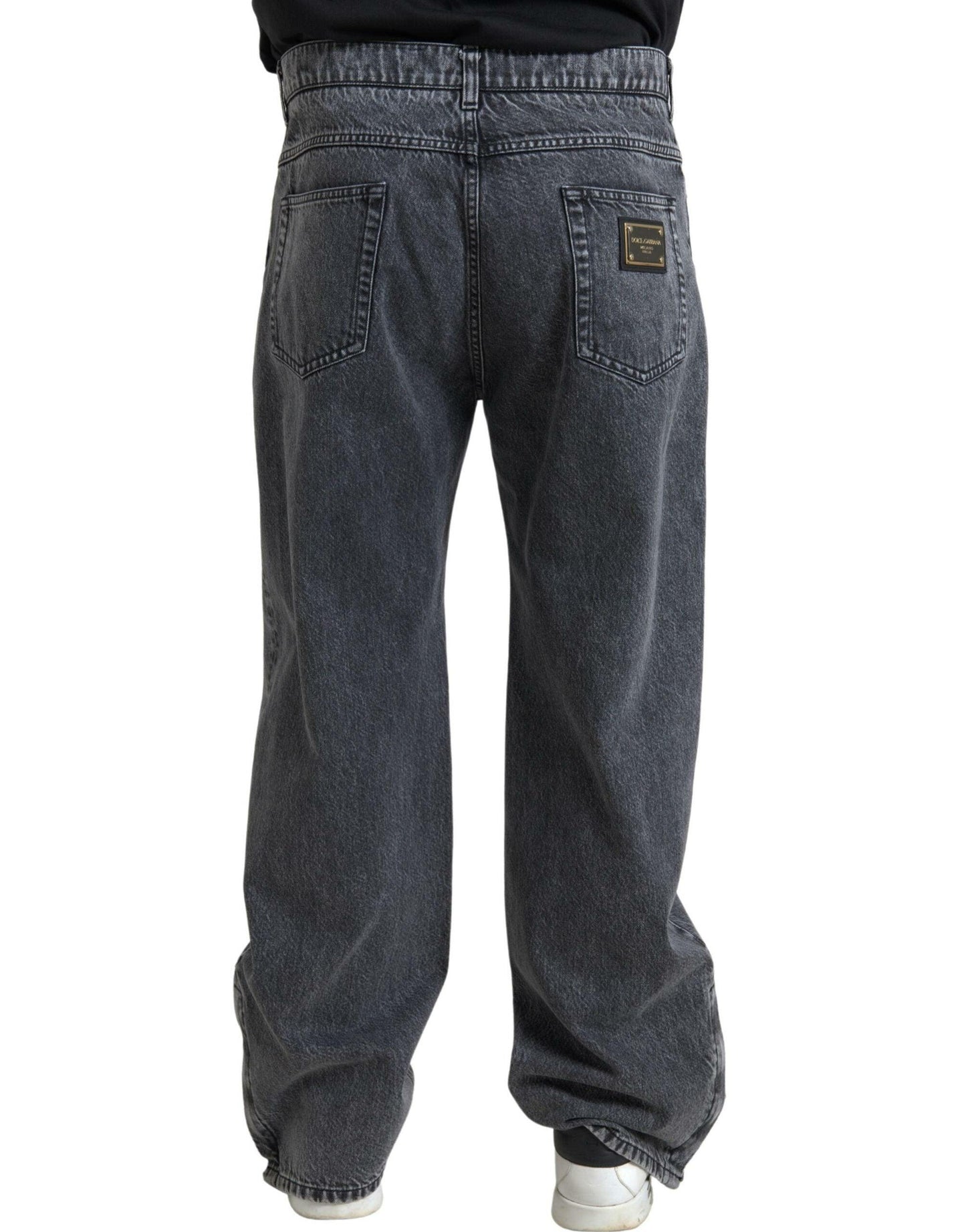 Dolce & Gabbana Elegant Dark Grey Straight Denim Jeans - Arichezz.store