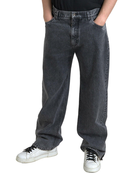 Dolce & Gabbana Elegant Dark Grey Straight Denim Jeans - Arichezz.store