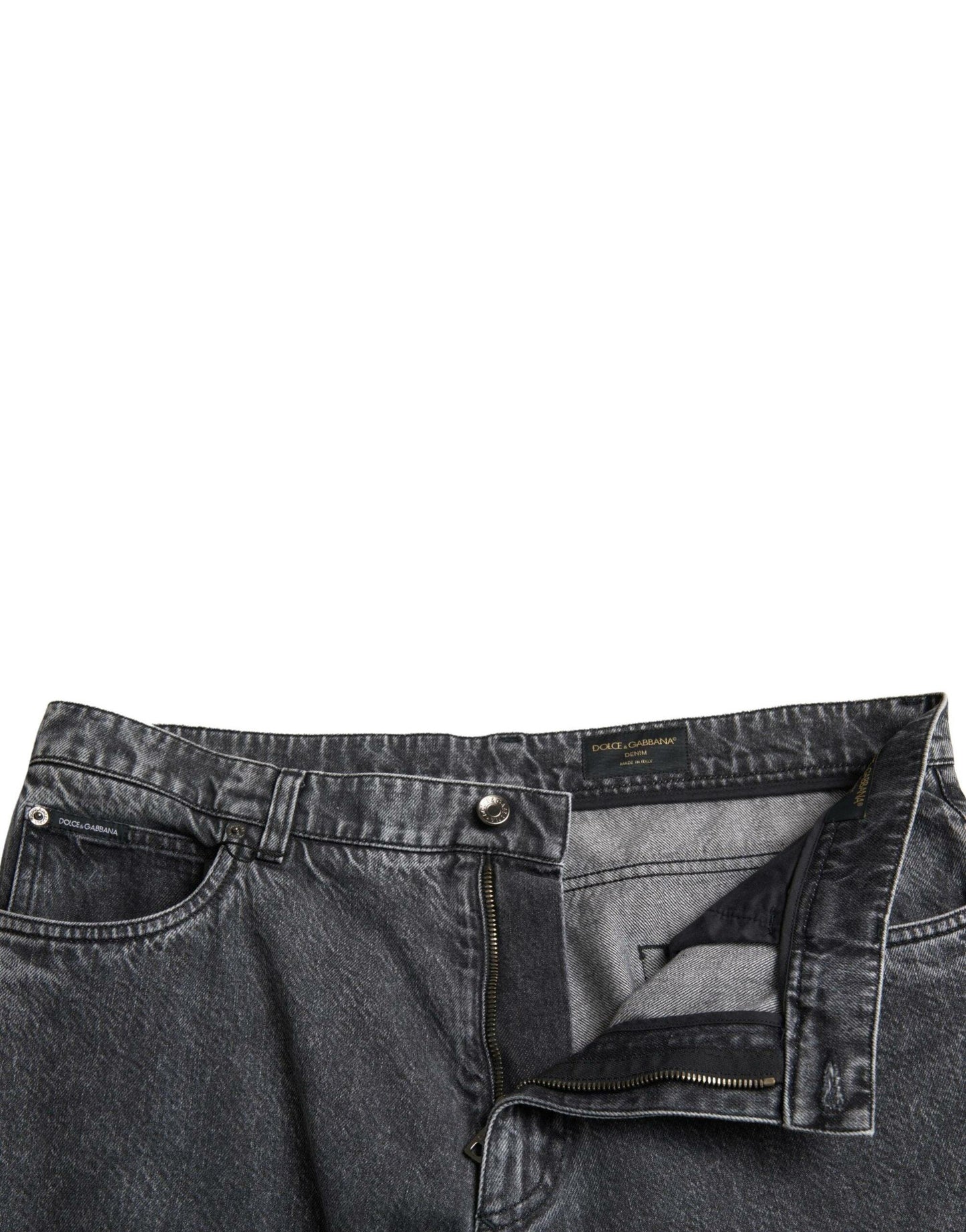 Dolce & Gabbana Elegant Dark Grey Straight Denim Jeans - Arichezz.store