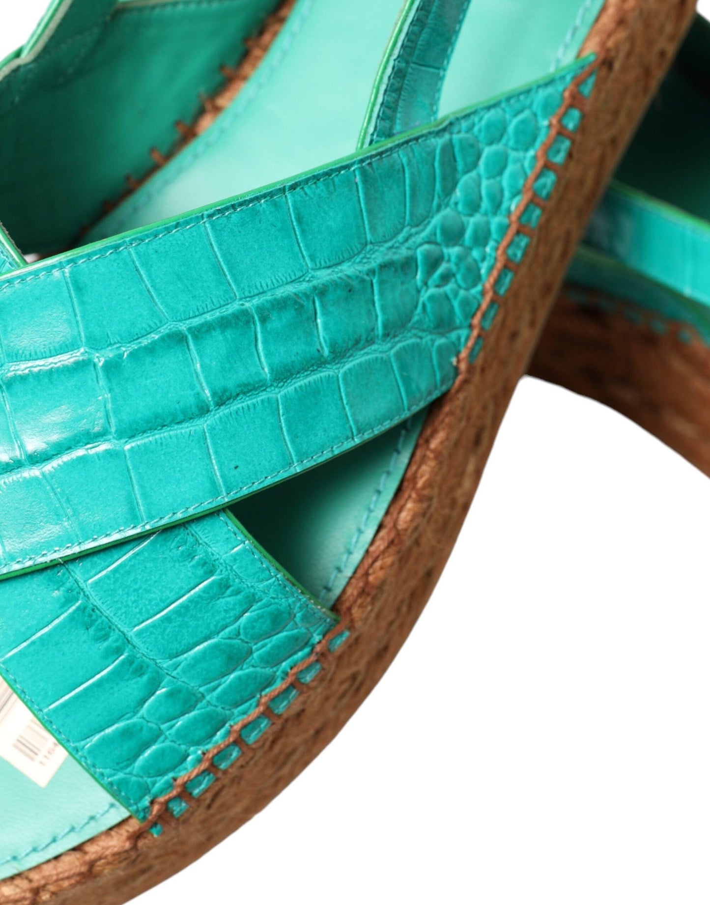 Dolce & Gabbana Elegant Green Espadrille Platform Sandals - Arichezz.store