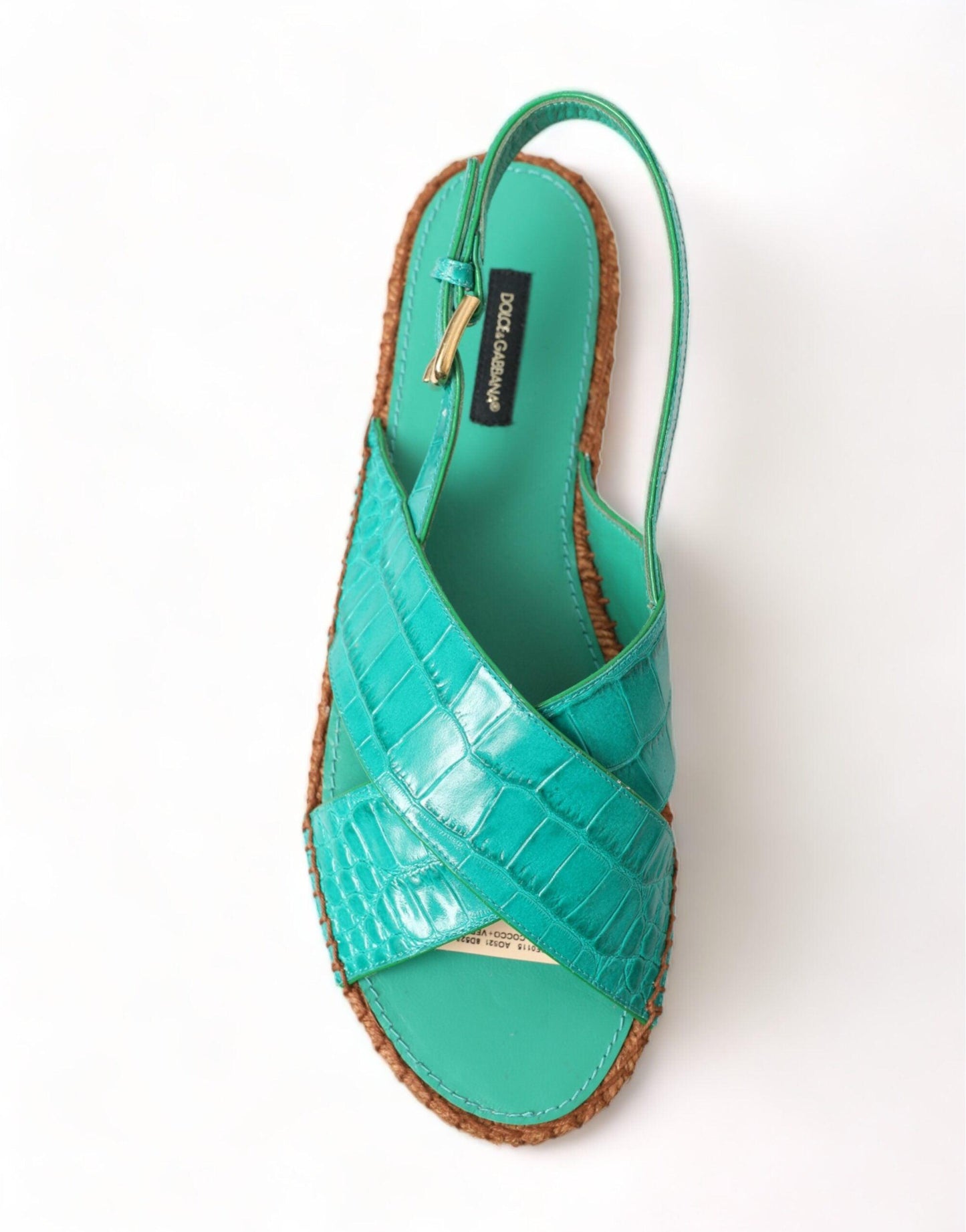 Dolce & Gabbana Elegant Green Espadrille Platform Sandals - Arichezz.store