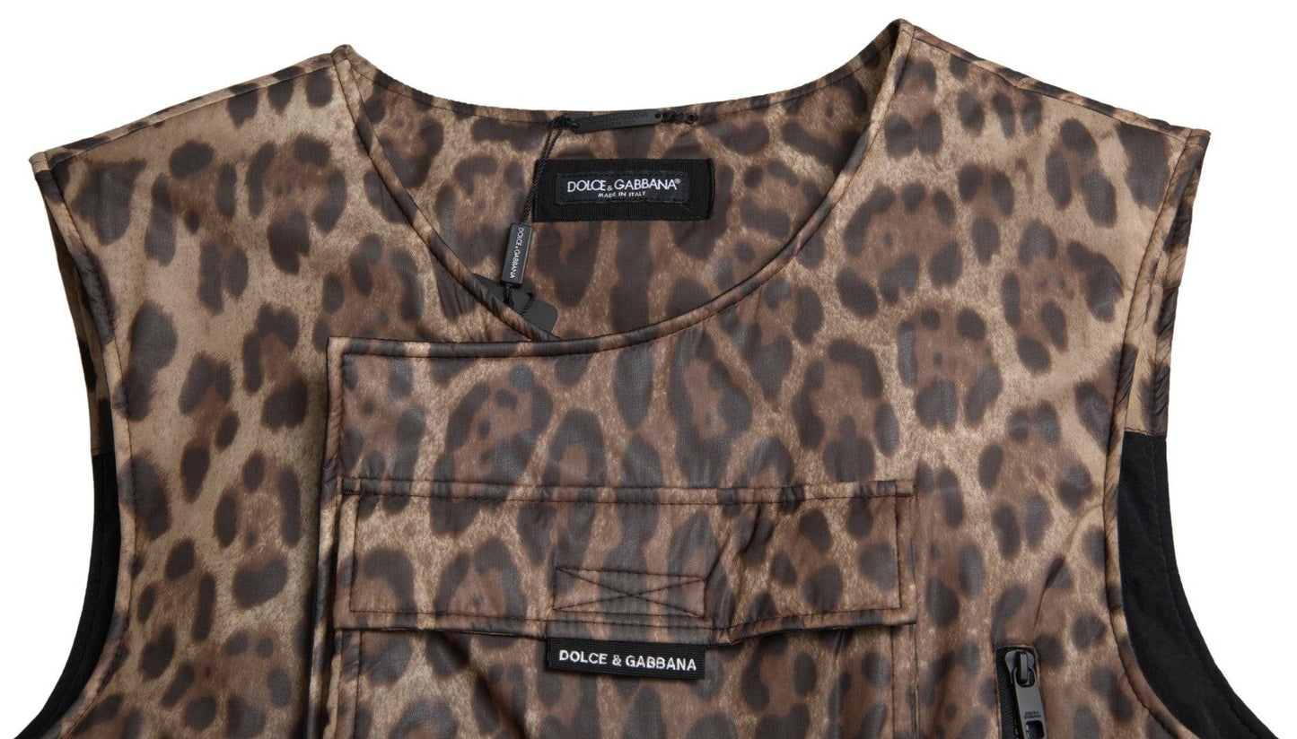 Dolce & Gabbana Silk Leopard Vest Exclusive Sportswear - Arichezz.store