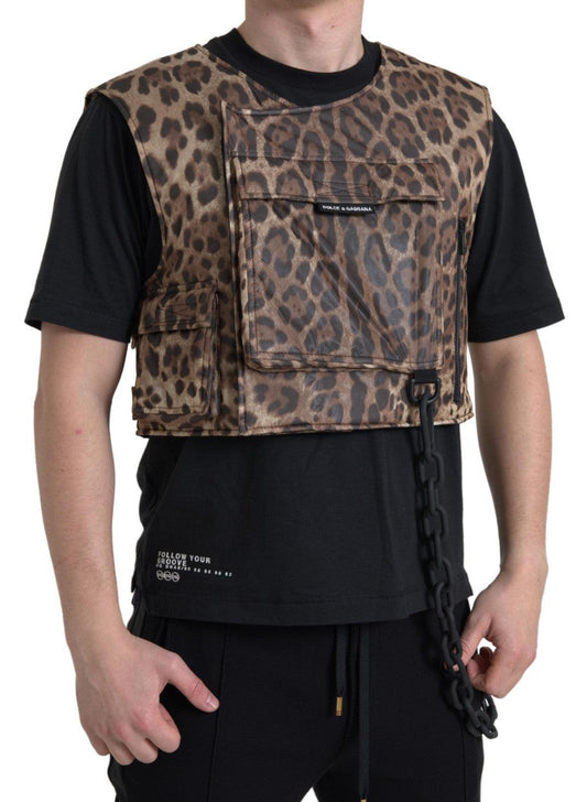 Dolce & Gabbana Silk Leopard Vest Exclusive Sportswear - Arichezz.store