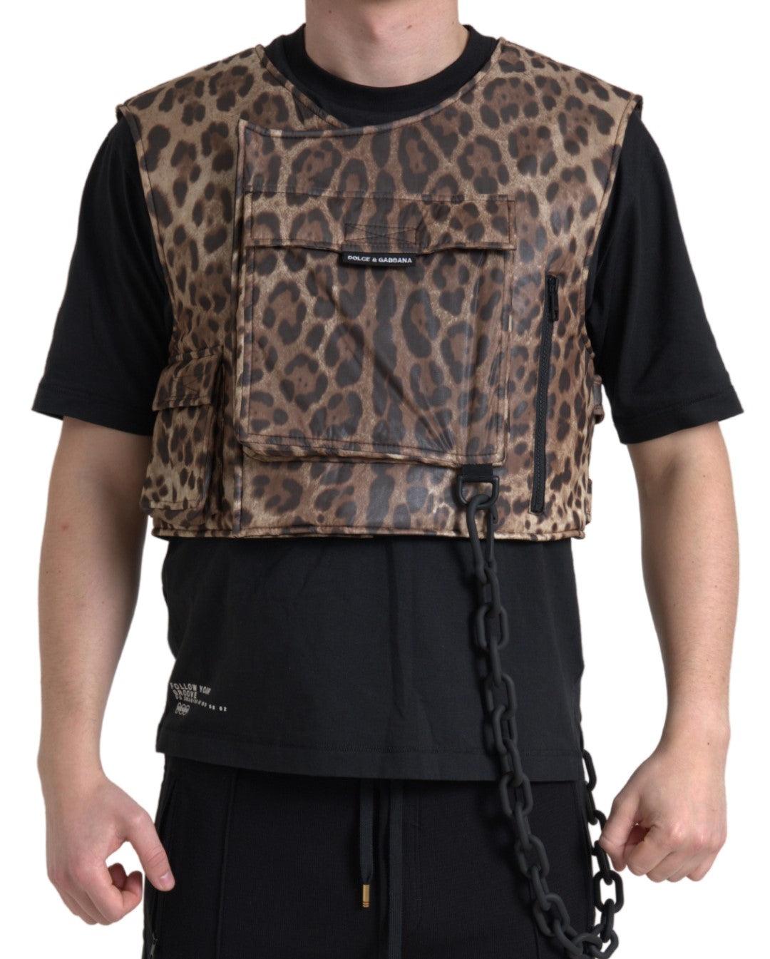 Dolce & Gabbana Silk Leopard Vest Exclusive Sportswear - Arichezz.store