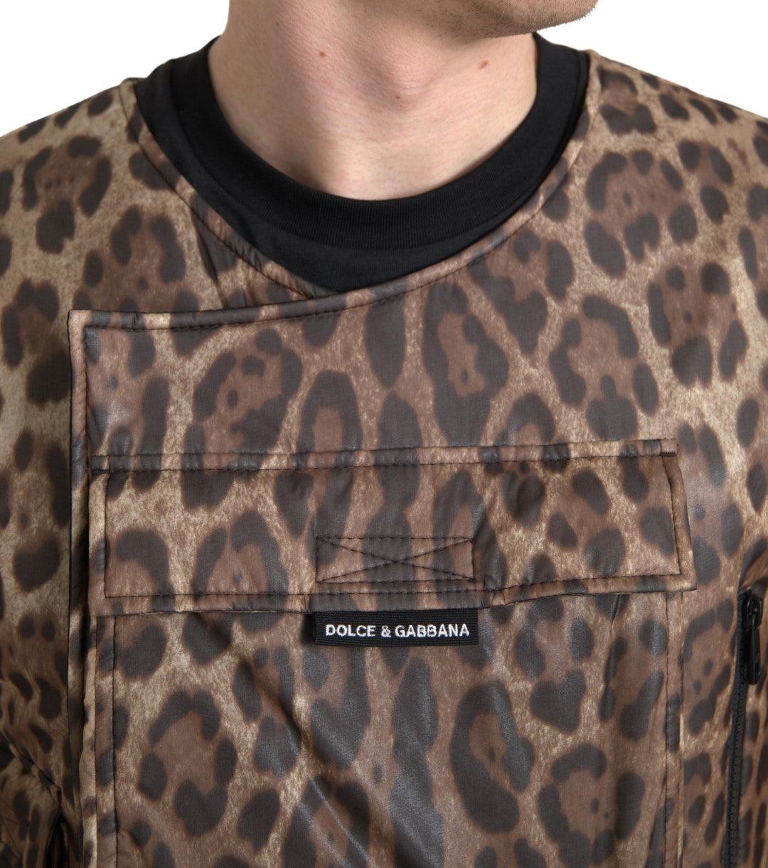 Dolce & Gabbana Silk Leopard Vest Exclusive Sportswear - Arichezz.store