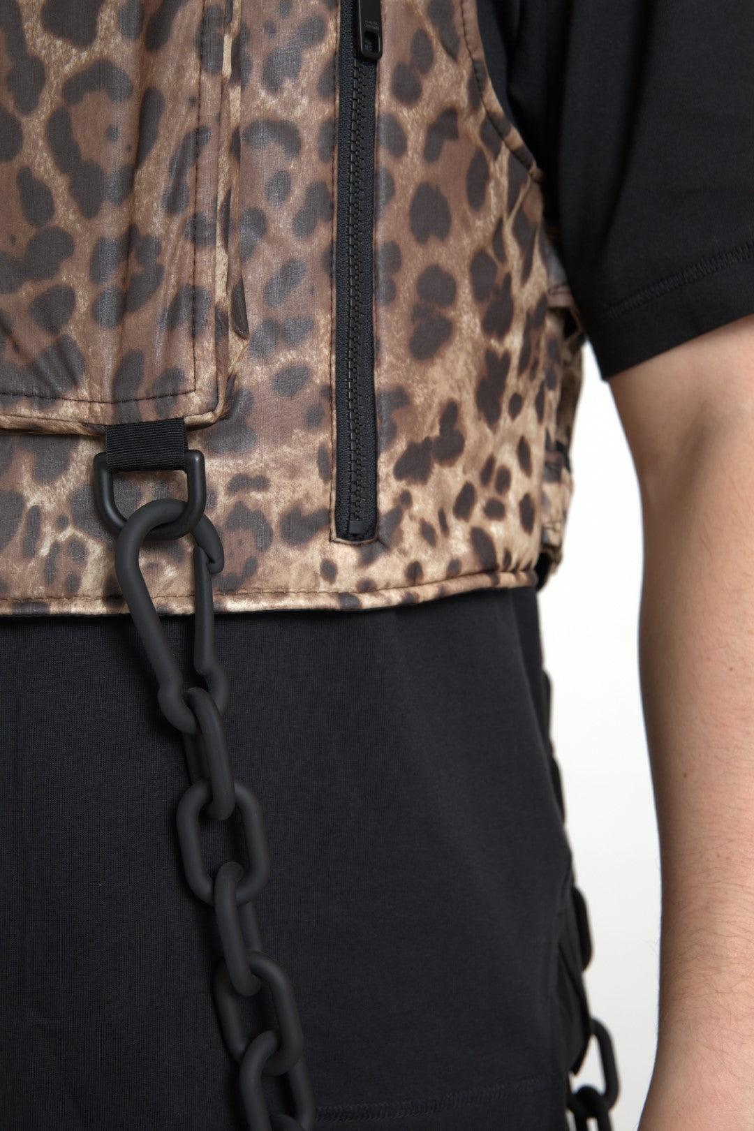 Dolce & Gabbana Silk Leopard Vest Exclusive Sportswear - Arichezz.store