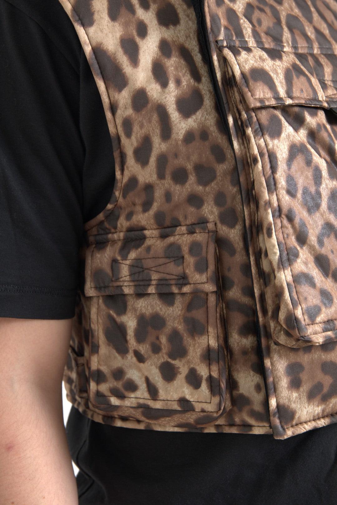 Dolce & Gabbana Silk Leopard Vest Exclusive Sportswear - Arichezz.store