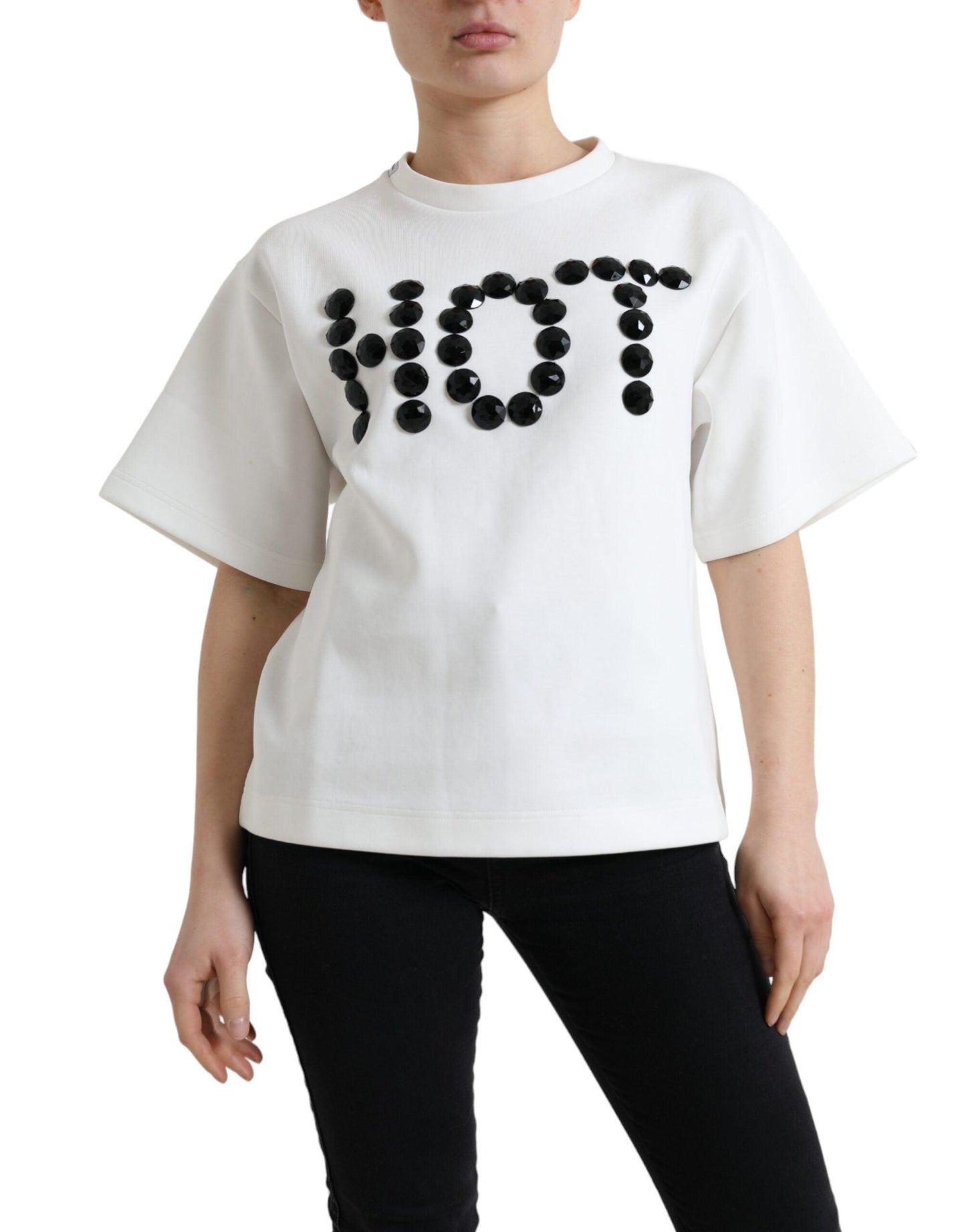 Dolce & Gabbana Embellished Crew Neck Fashion Tee - Arichezz.store