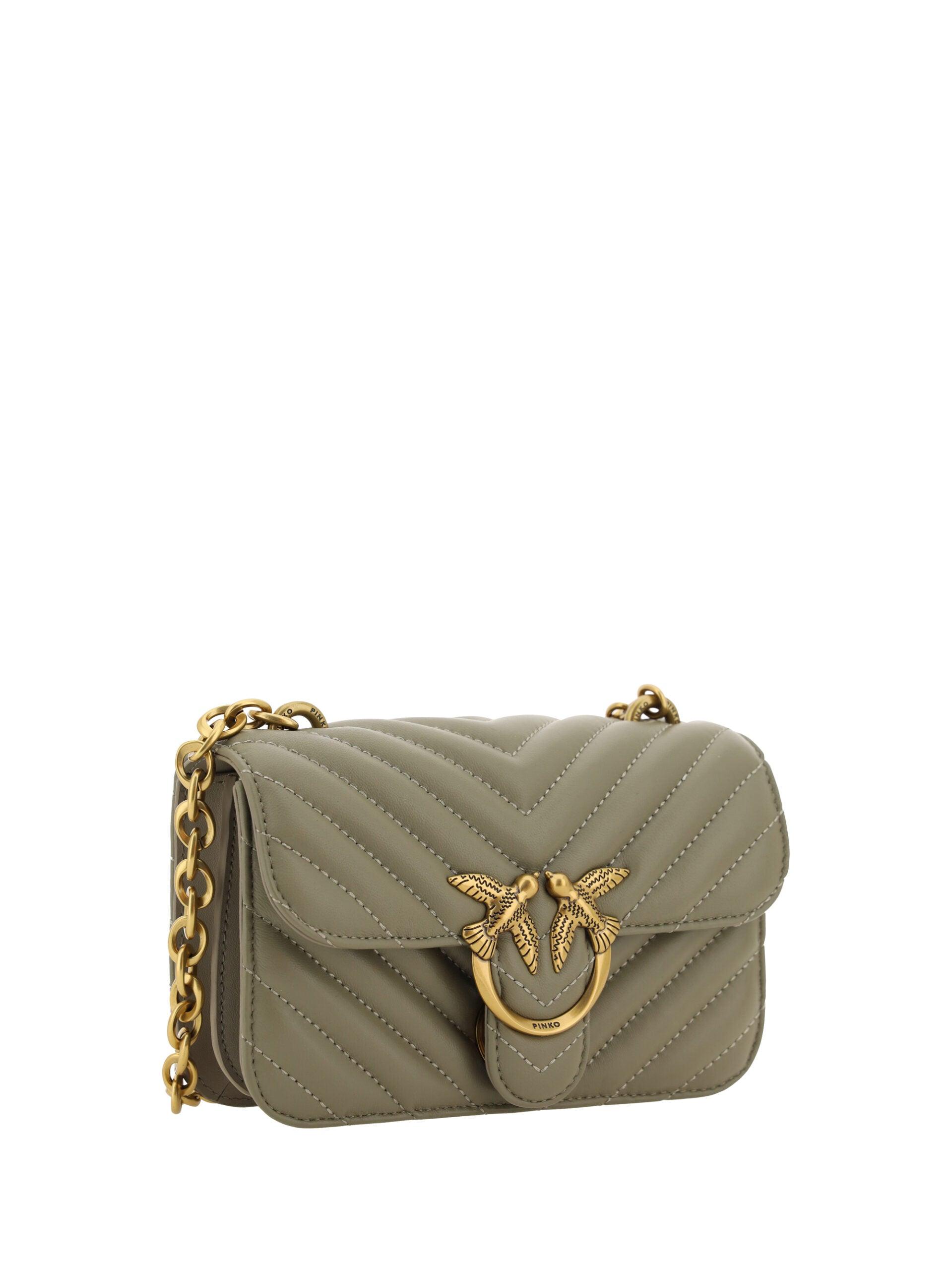 PINKO Chic Mini Love Bell Shoulder Bag in Noce Green - Arichezz.store