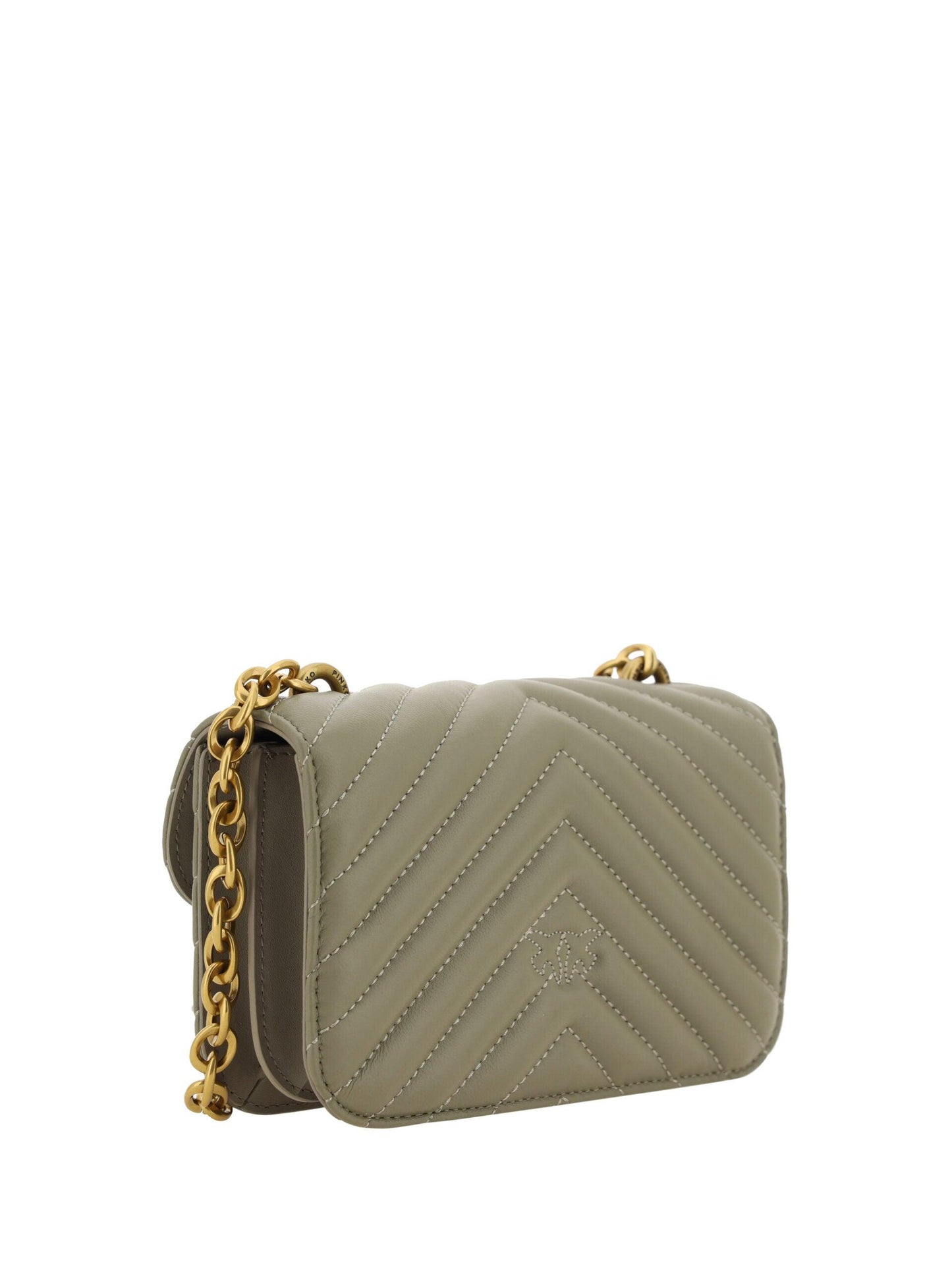 PINKO Chic Mini Love Bell Shoulder Bag in Noce Green - Arichezz.store