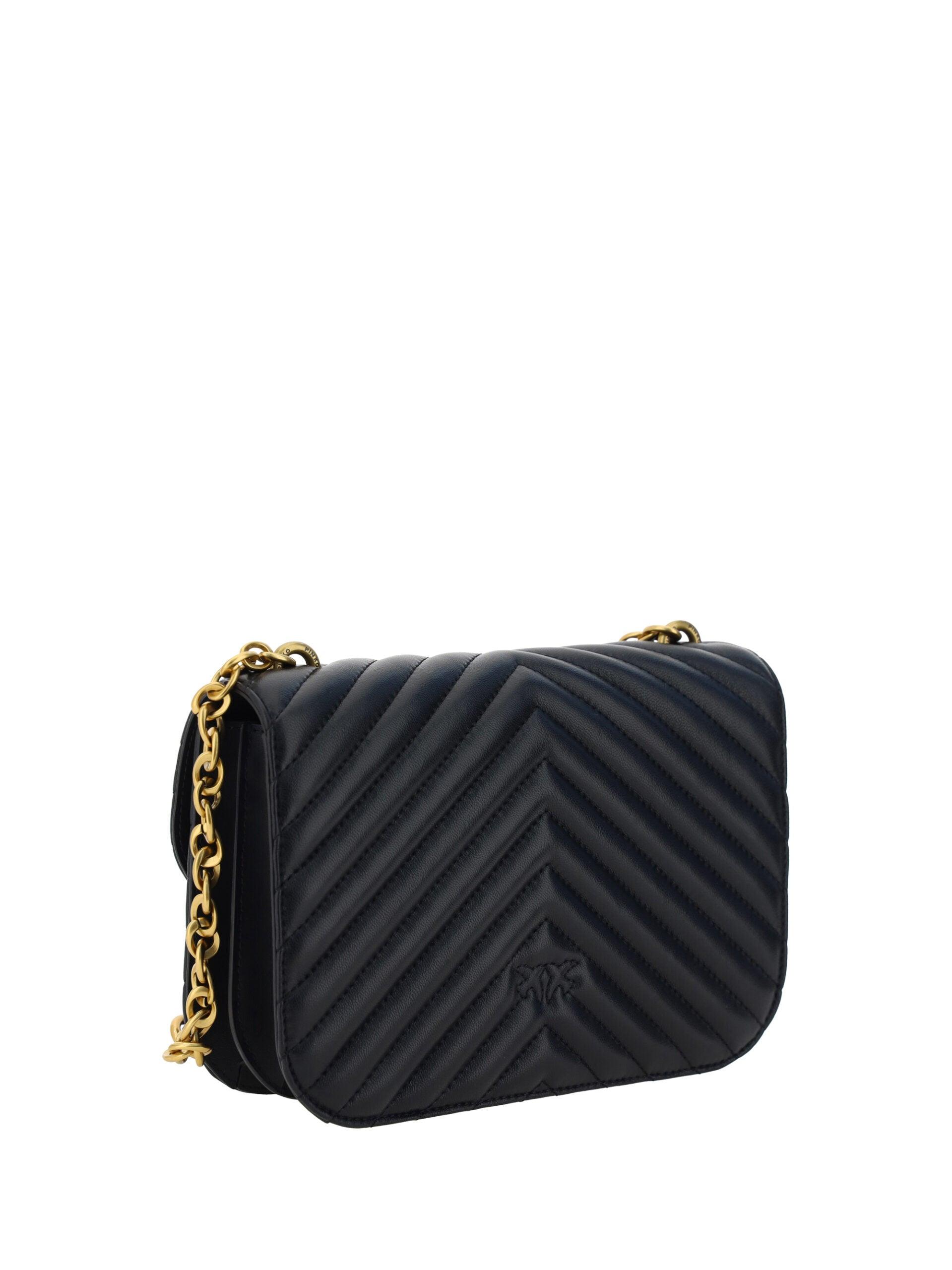 PINKO Elegant Black Quilted Leather Shoulder Bag - Arichezz.store