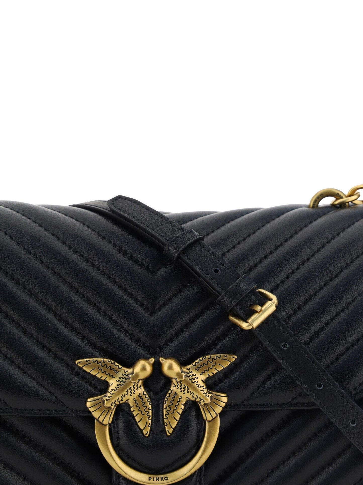 PINKO Elegant Black Quilted Leather Shoulder Bag - Arichezz.store