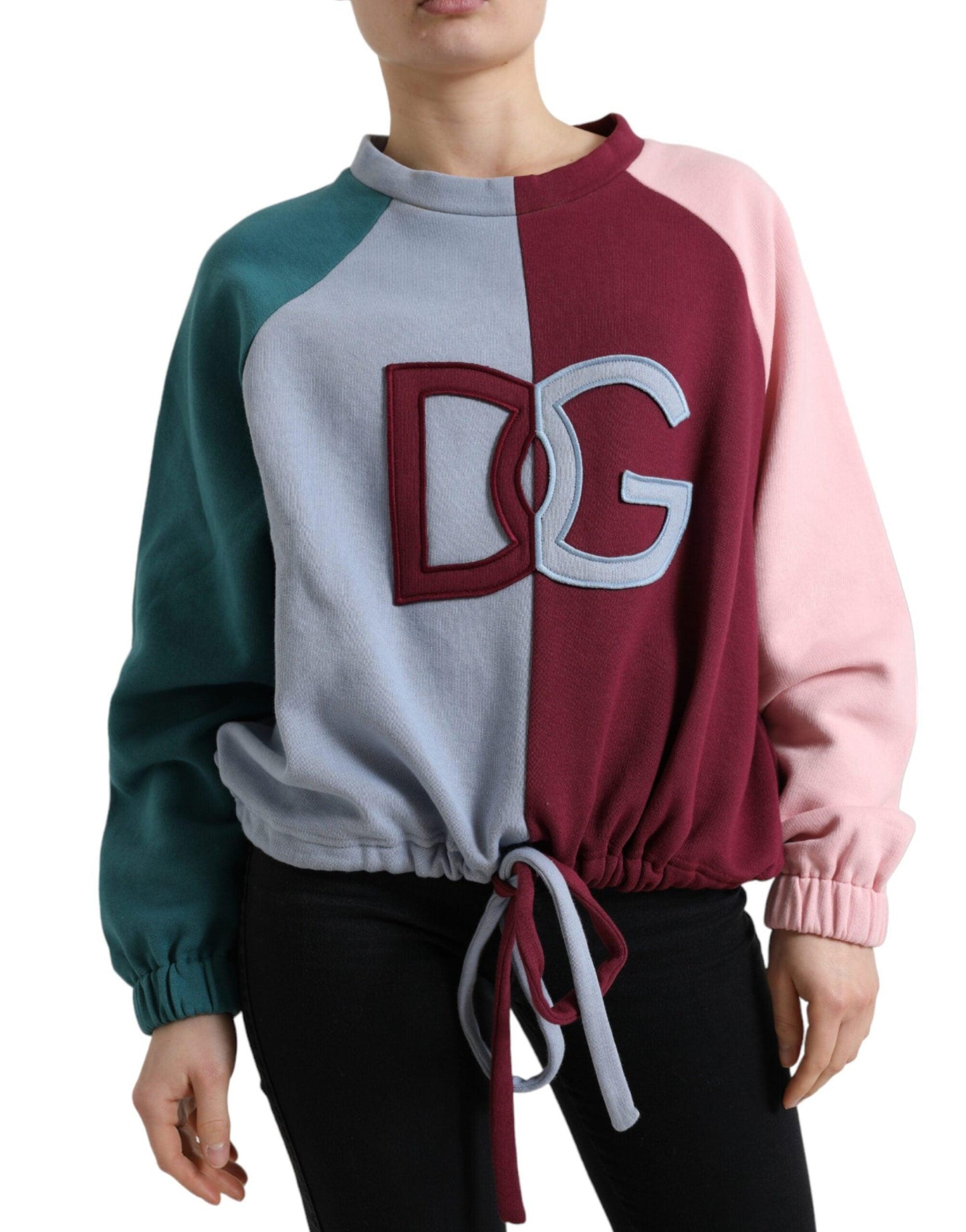 Dolce & Gabbana Elegant Multicolor Crew Neck Cotton Sweater - Arichezz.store