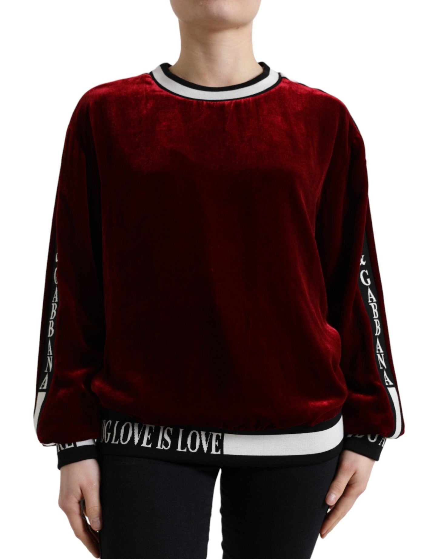 Dolce & Gabbana Elegant Bordeaux Silk-Blend Sweater - Arichezz.store