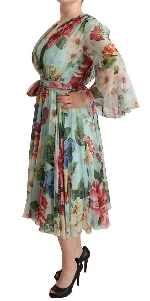 Dolce & Gabbana Floral Silk Midi Wrap Dress - Arichezz.store