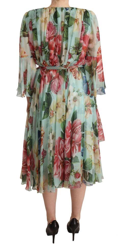 Dolce & Gabbana Floral Silk Midi Wrap Dress - Arichezz.store