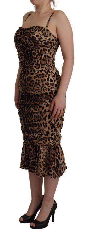 Dolce & Gabbana Elegant Leopard Print Cady Dress - Arichezz.store