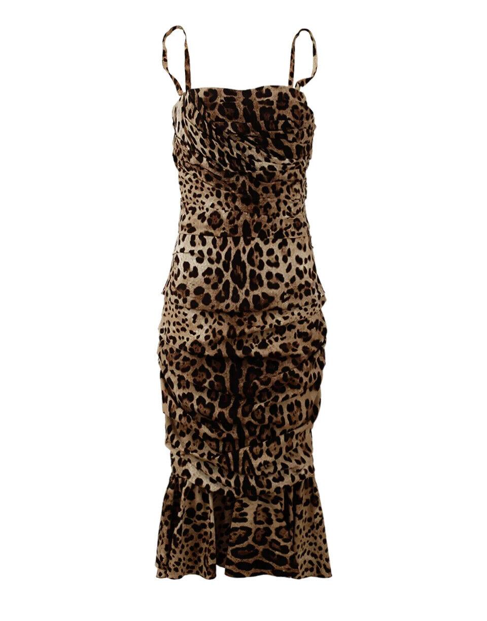 Dolce & Gabbana Elegant Leopard Print Cady Dress - Arichezz.store