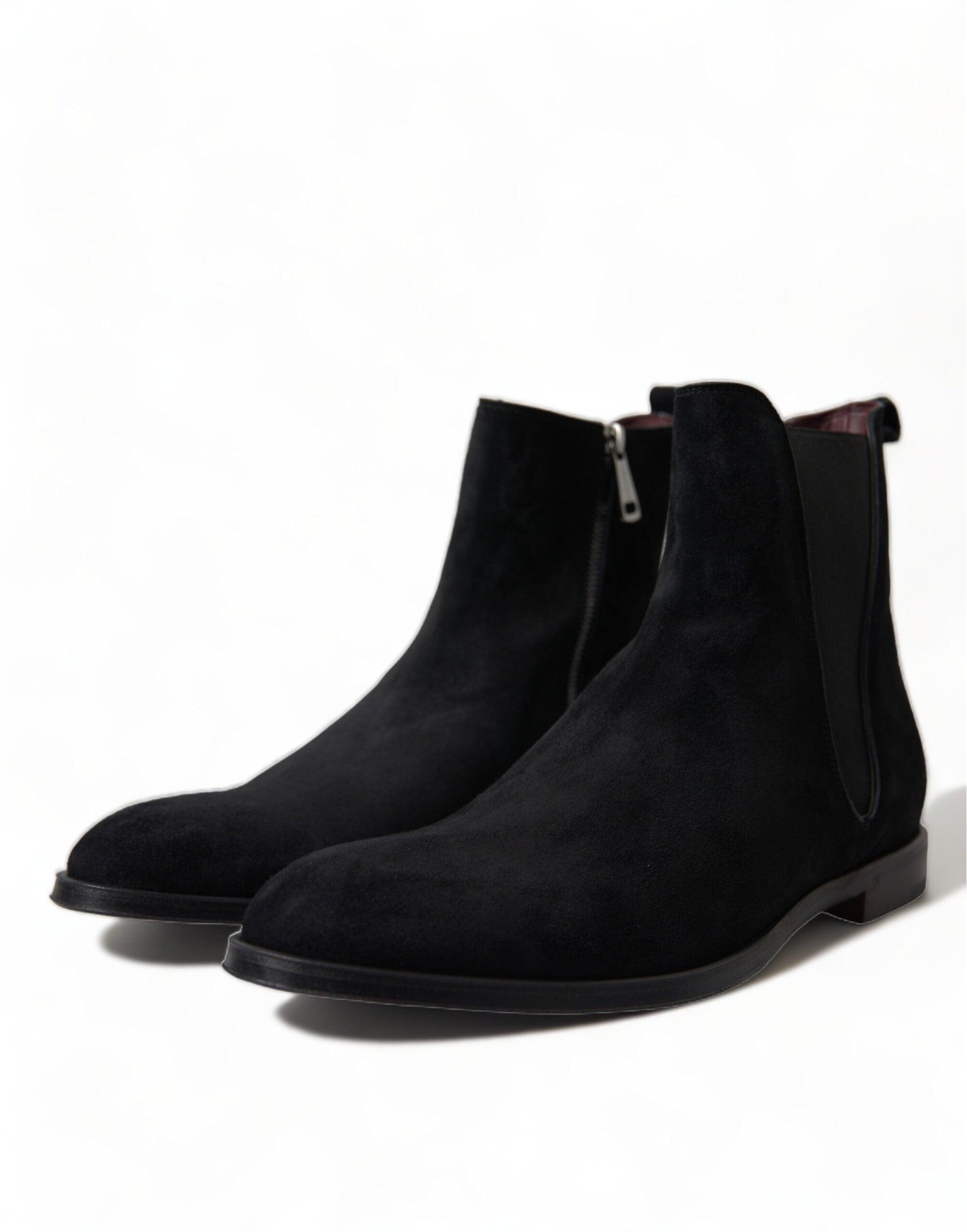 Dolce & Gabbana Elegant Black Velvet Mid-Calf Boots - Arichezz.store