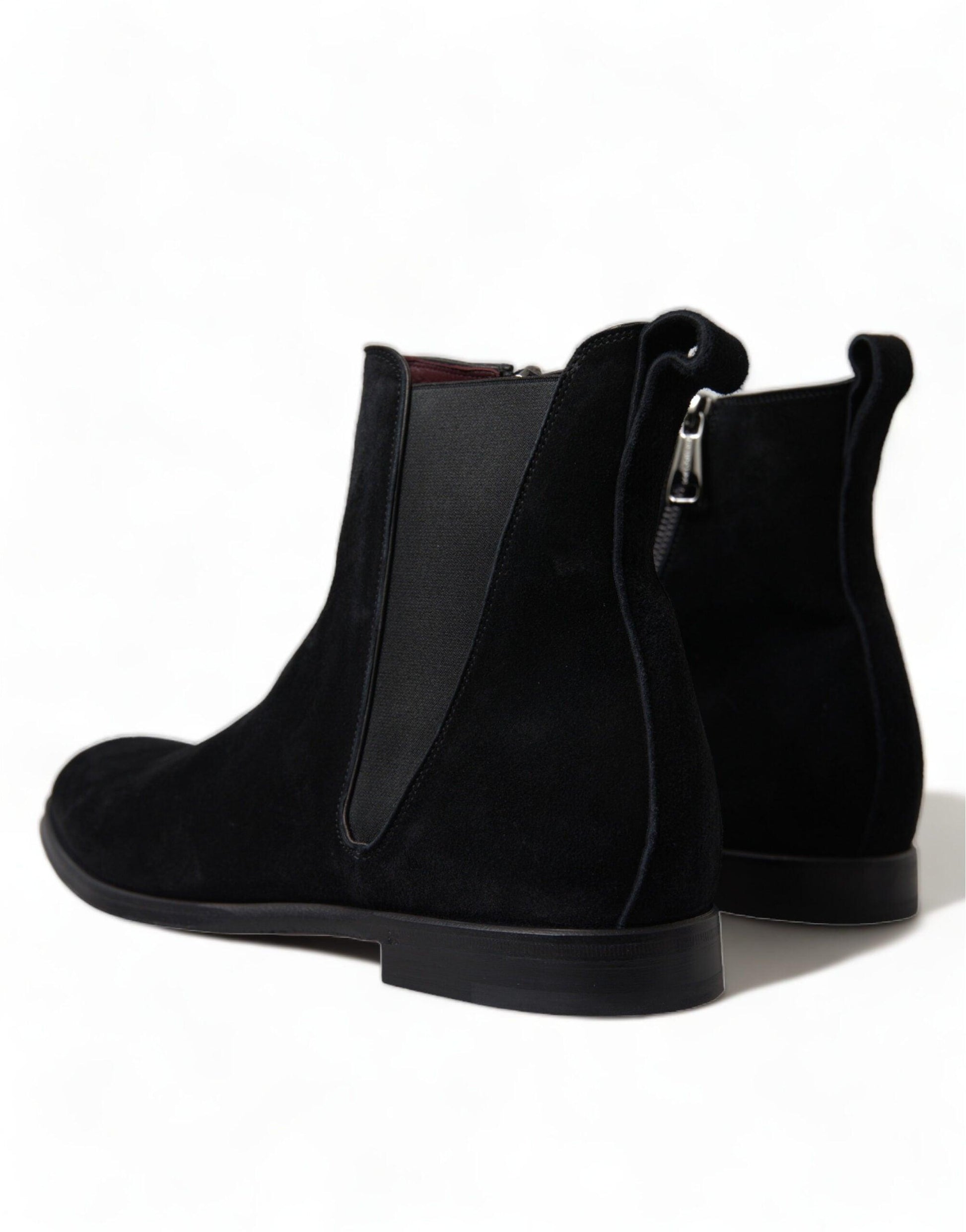 Dolce & Gabbana Elegant Black Velvet Mid-Calf Boots - Arichezz.store