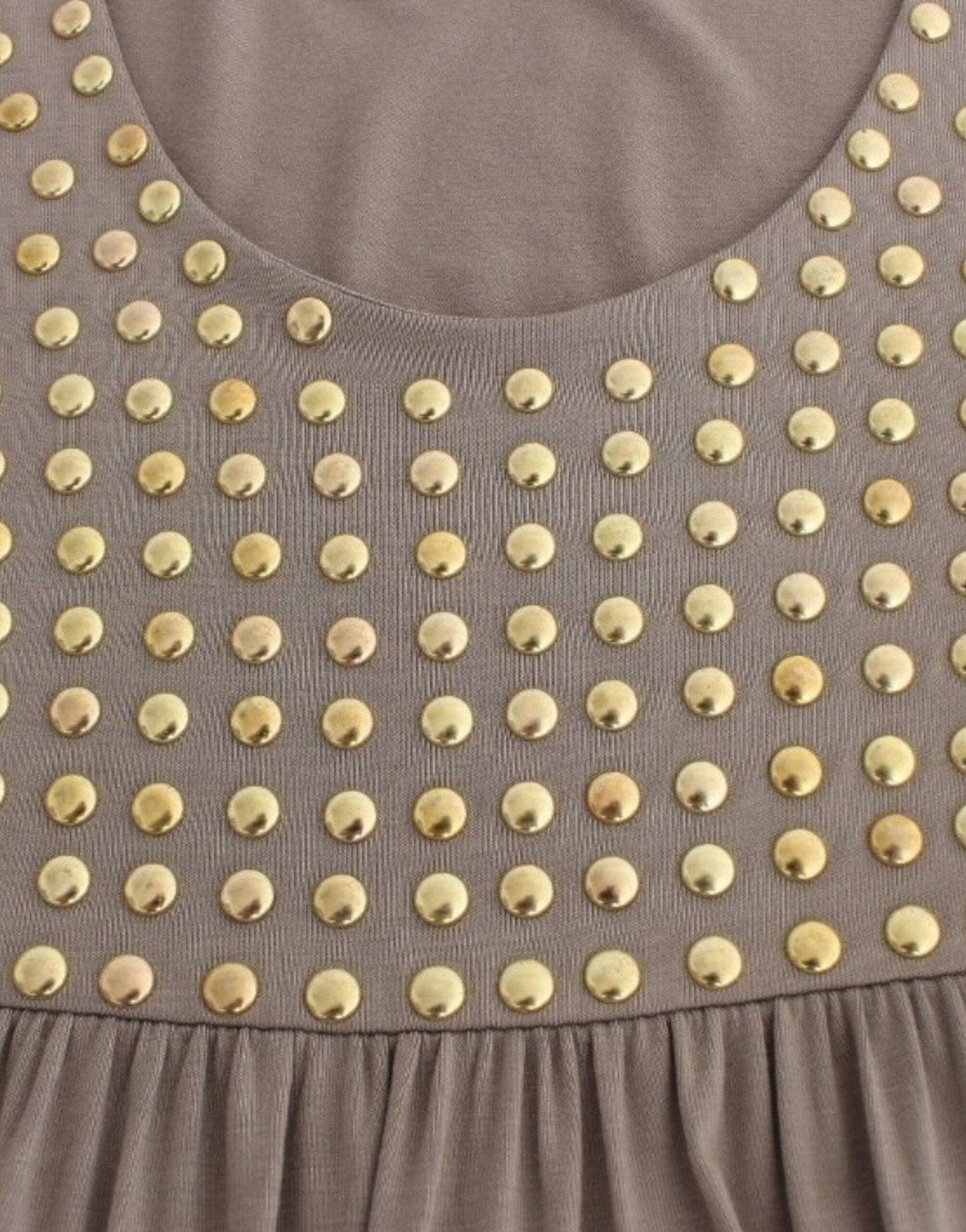 Roccobarocco Studded Sheath Knee-Length Dress in Beige - Arichezz.store