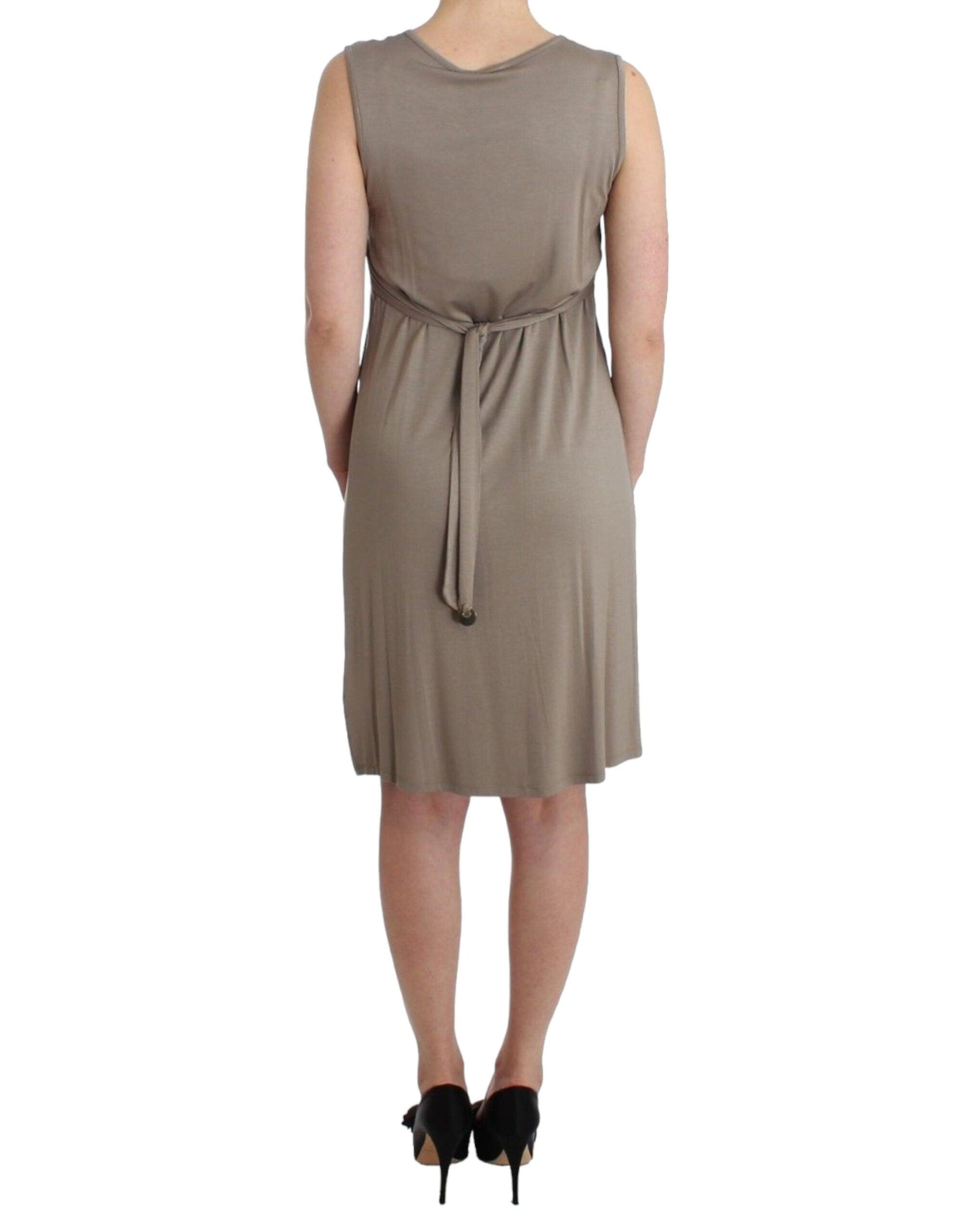 Roccobarocco Studded Sheath Knee-Length Dress in Beige - Arichezz.store