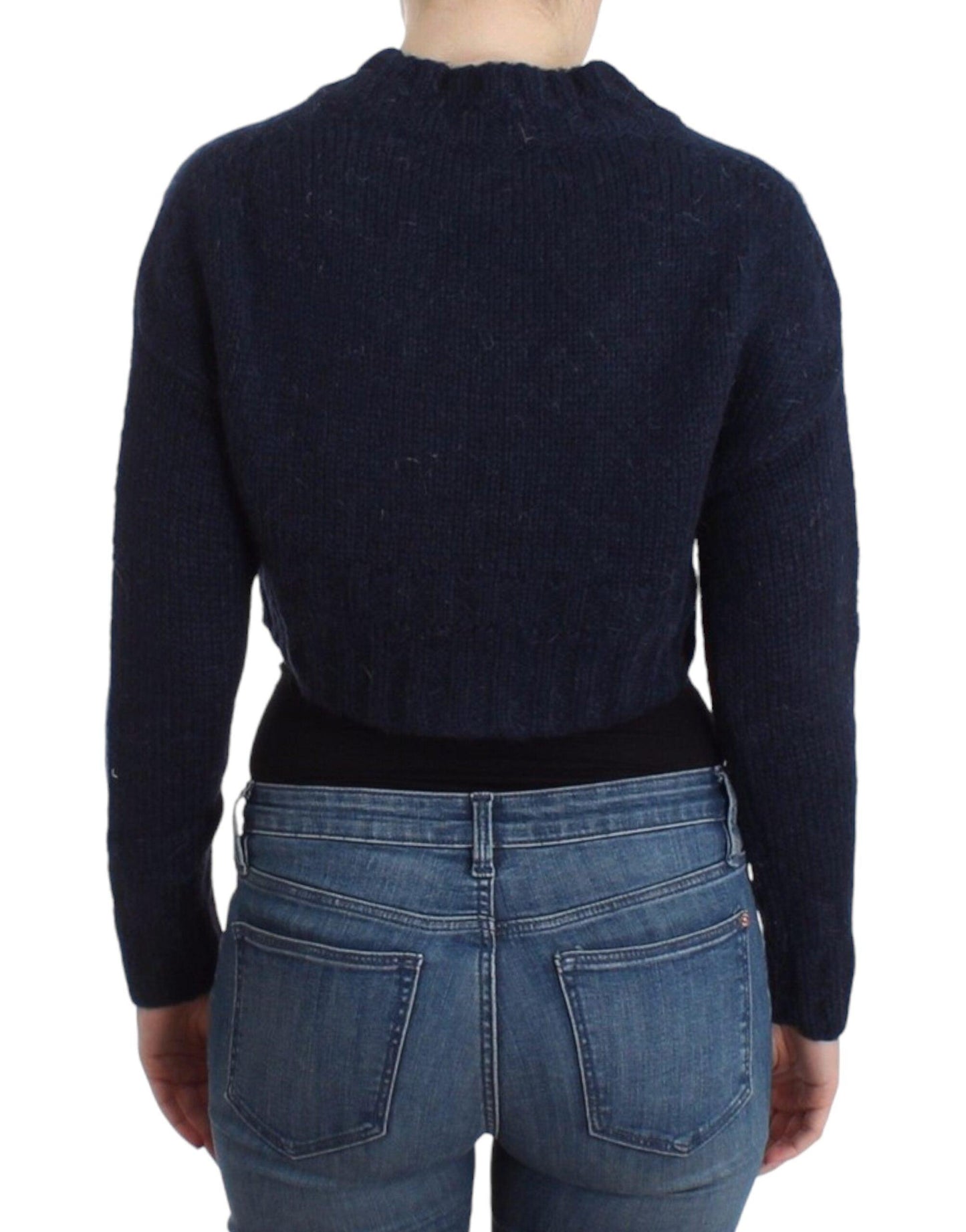 John Galliano Chic Cropped Blue Cardigan - Arichezz.store