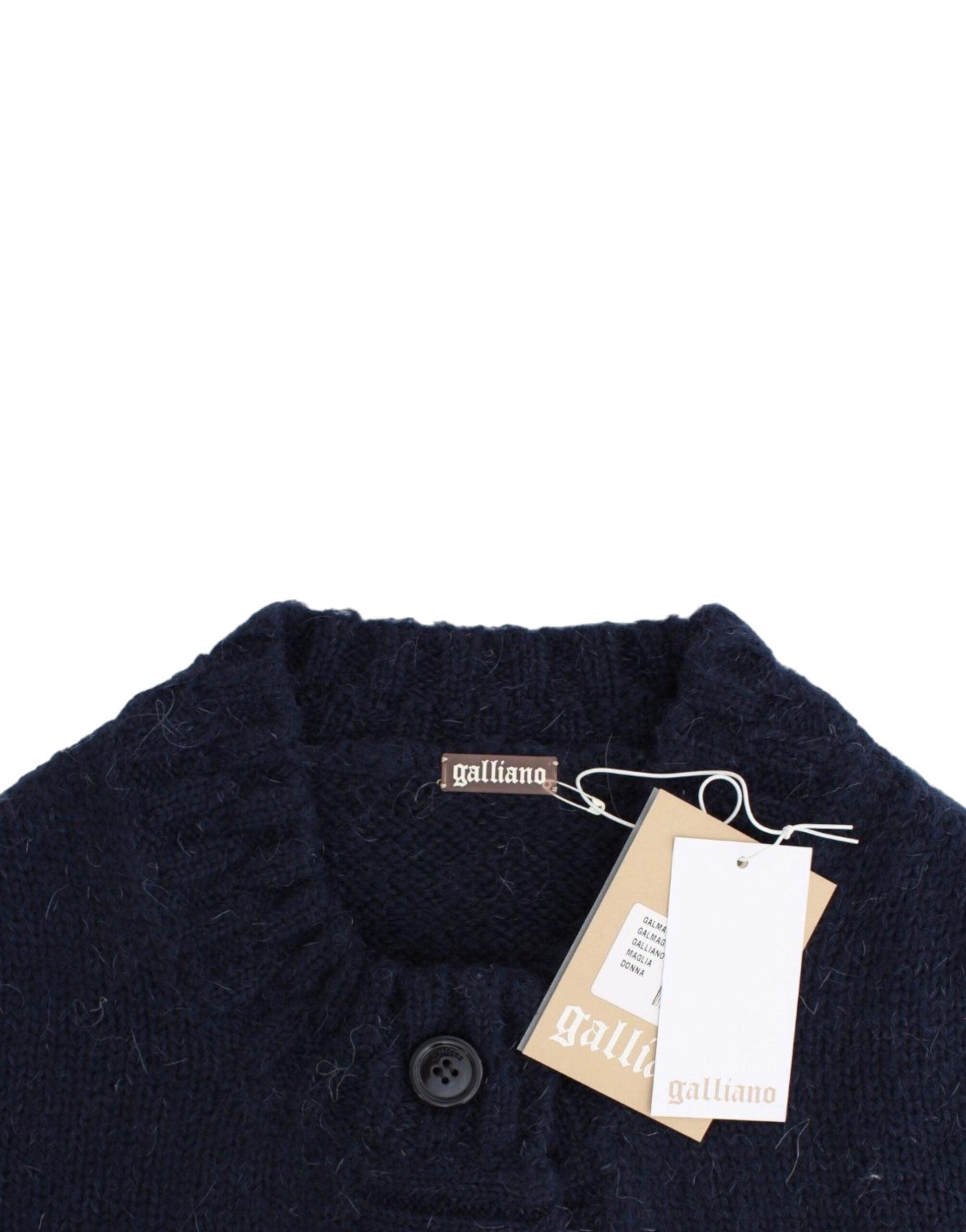 John Galliano Chic Cropped Blue Cardigan - Arichezz.store