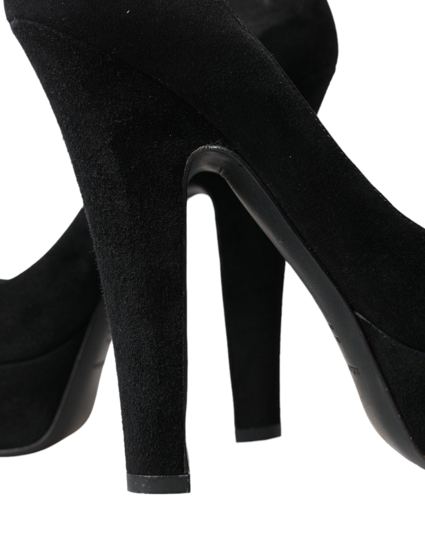 Dolce & Gabbana Black Suede Heeled Pumps Sophistication - Arichezz.store