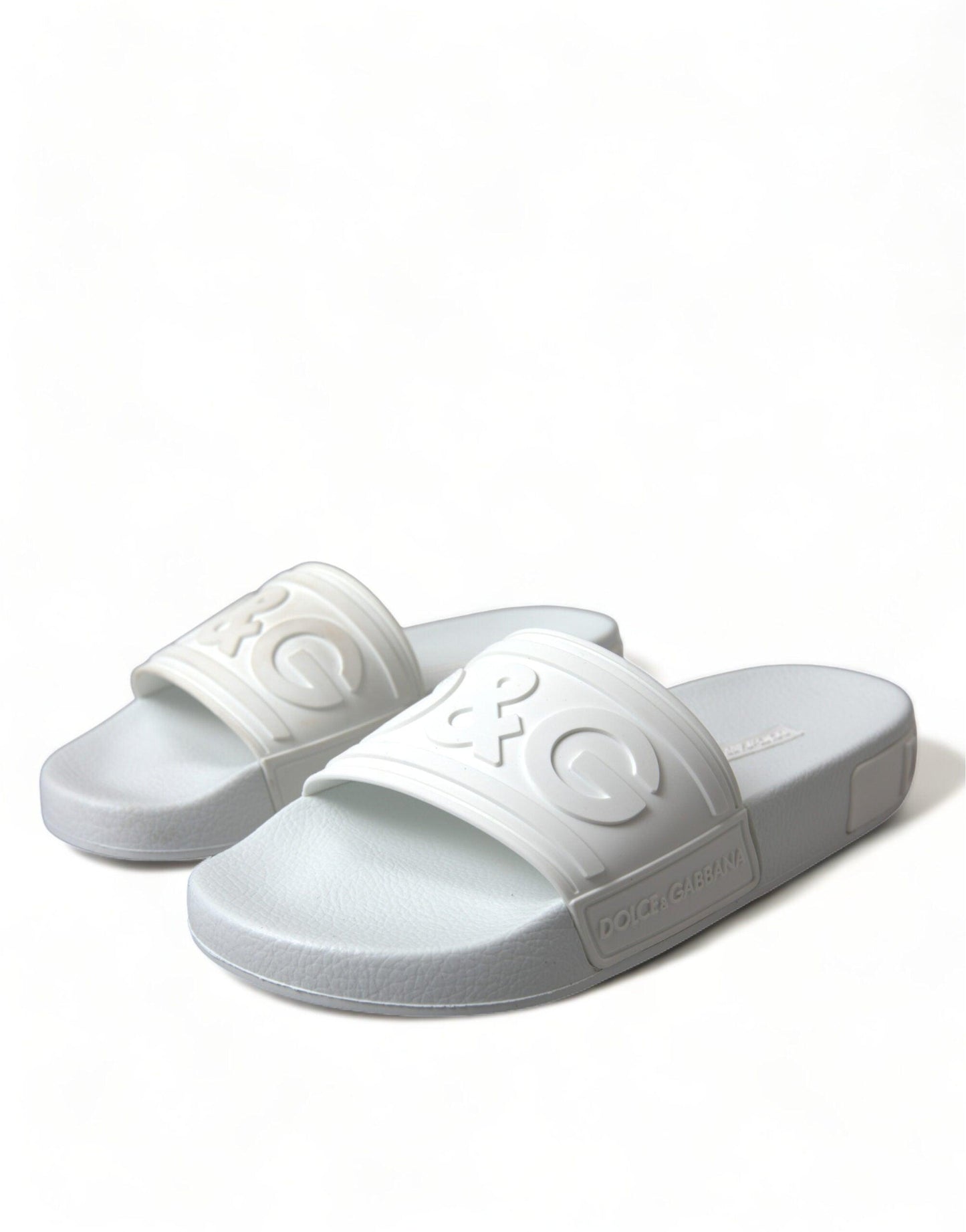 Dolce & Gabbana Elegant White Logo Slides - Arichezz.store