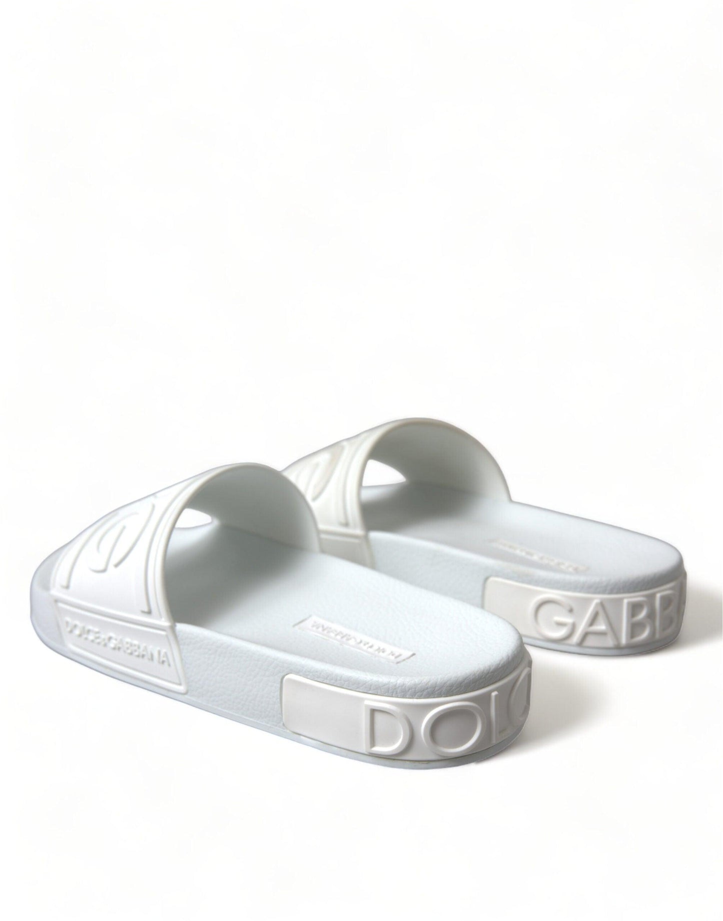 Dolce & Gabbana Elegant White Logo Slides - Arichezz.store