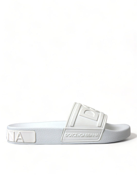 Dolce & Gabbana Elegant White Logo Slides - Arichezz.store