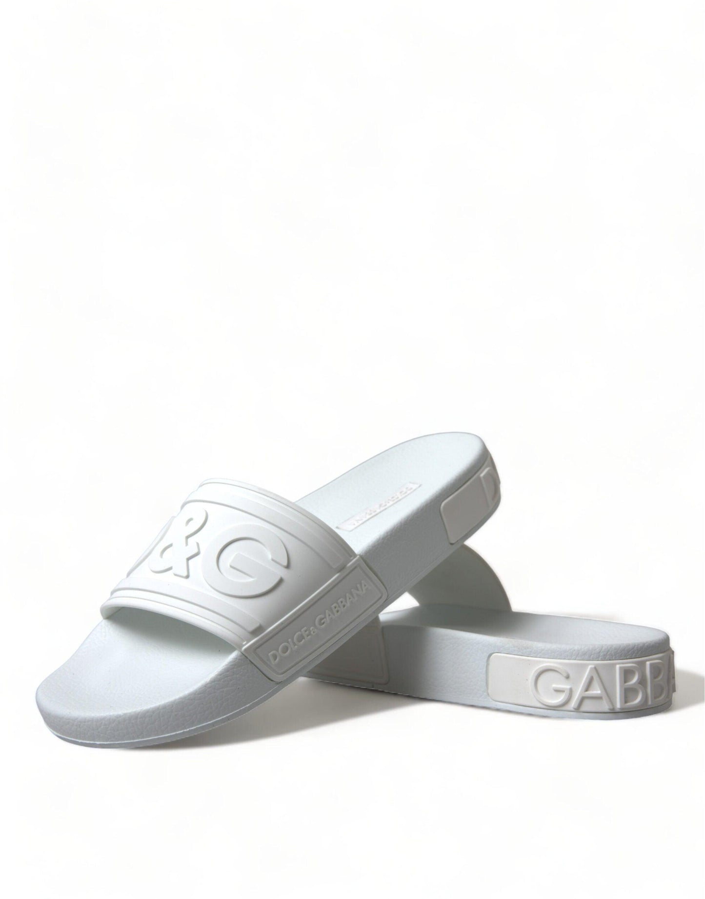 Dolce & Gabbana Elegant White Logo Slides - Arichezz.store